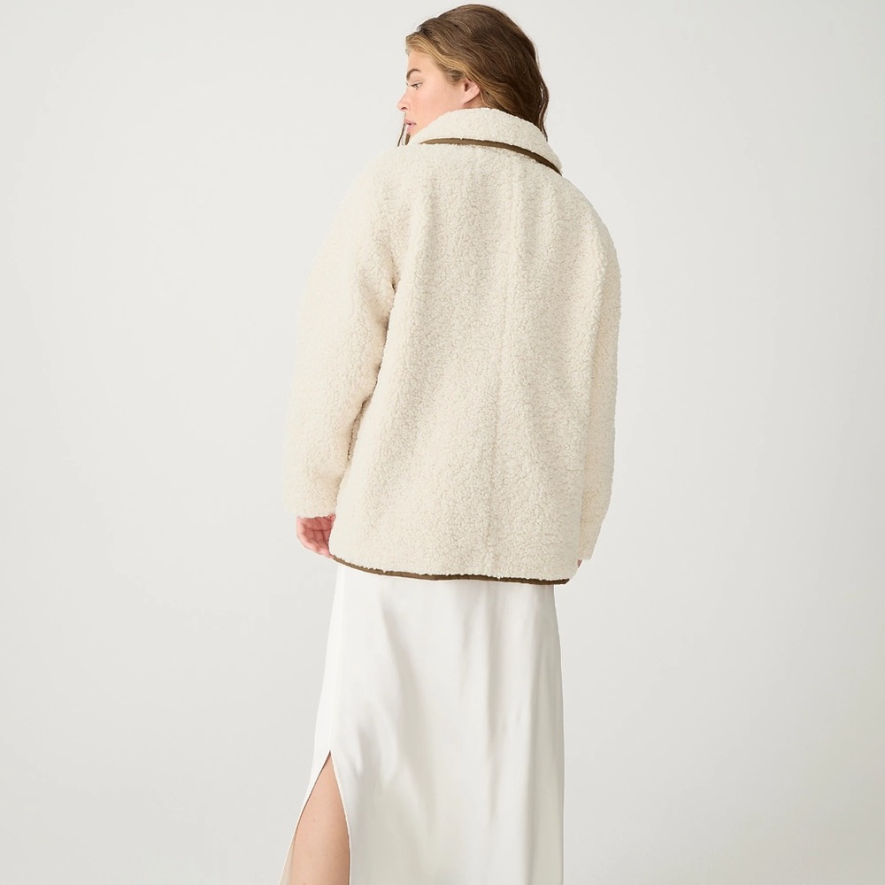 J.Crew NWT Teddy Sherpa Jacket Size L in Dust Ivory - Picture 3 of 11
